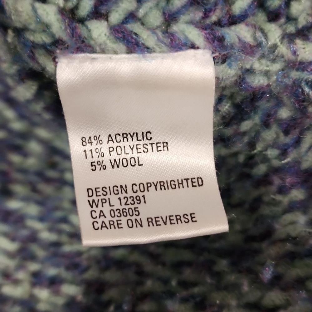Vintage Northern Isles Variegated Knit Cardigan With Shell Buttons - Picture 6 of 13